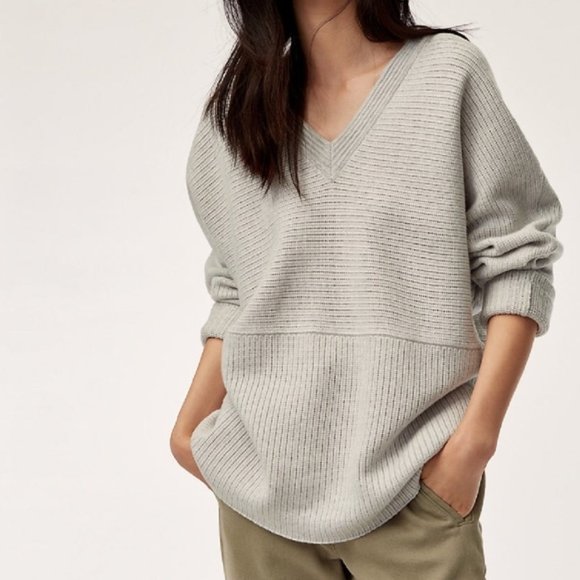 ARITZIA WILFRED FREE Belgard Wool Sweater (Gray) - Picture 1 of 8